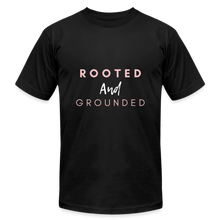 Load image into Gallery viewer, Rooted and Grounded Unisex Jersey T-Shirt by Bella + Canvas - black
