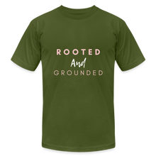 Load image into Gallery viewer, Rooted and Grounded Unisex Jersey T-Shirt by Bella + Canvas - olive
