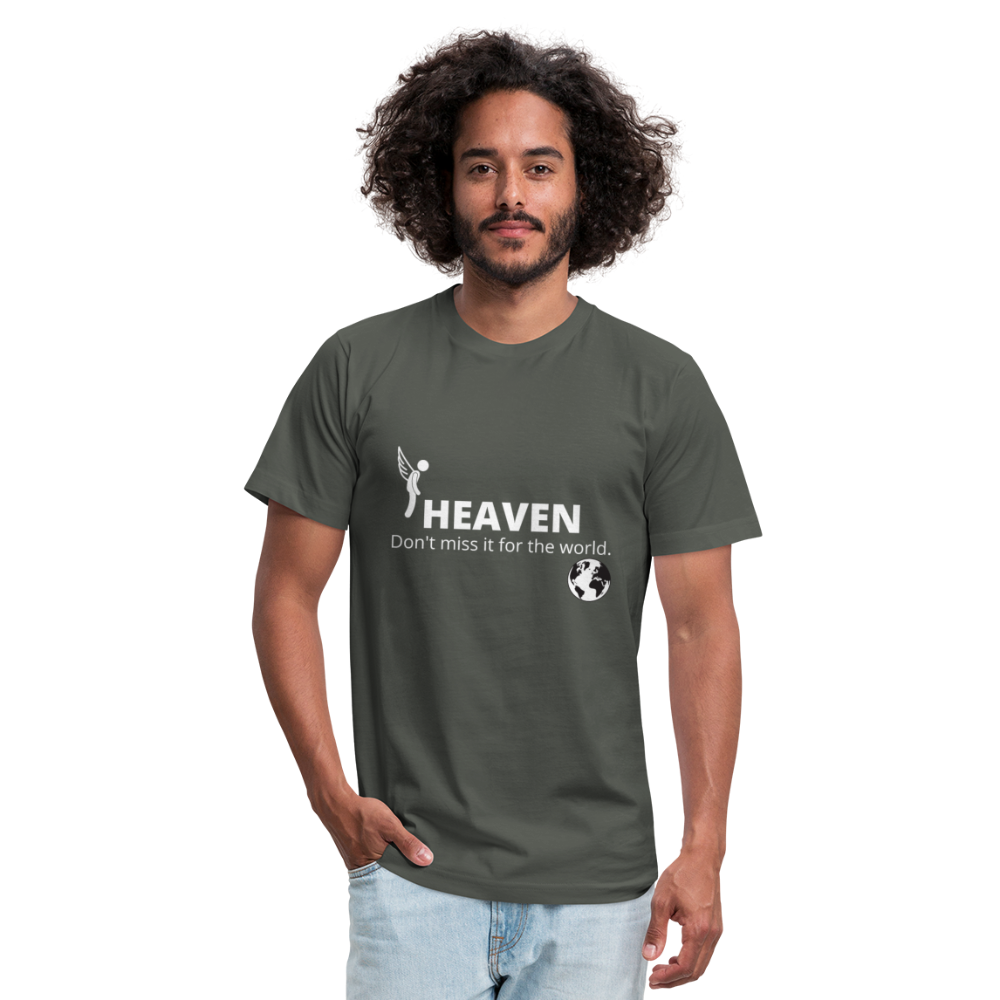 Heaven, Don't Miss It... Unisex Jersey T-Shirt by Bella + Canvas - asphalt