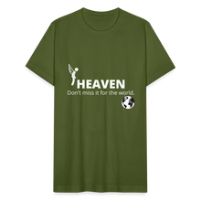 Load image into Gallery viewer, Heaven, Don&#39;t Miss It... Unisex Jersey T-Shirt by Bella + Canvas - olive
