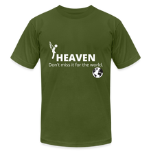 Load image into Gallery viewer, Heaven, Don&#39;t Miss It... Unisex Jersey T-Shirt by Bella + Canvas - olive
