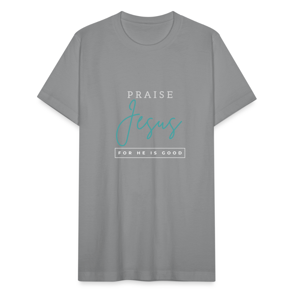 Praise Jesus (For He is Good) Unisex Jersey T-Shirt by Bella + Canvas - slate