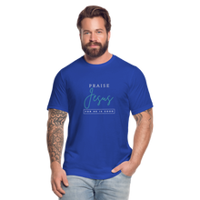 Load image into Gallery viewer, Praise Jesus (For He is Good) Unisex Jersey T-Shirt by Bella + Canvas - royal blue
