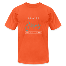 Load image into Gallery viewer, Praise Jesus (For He is Good) Unisex Jersey T-Shirt by Bella + Canvas - orange
