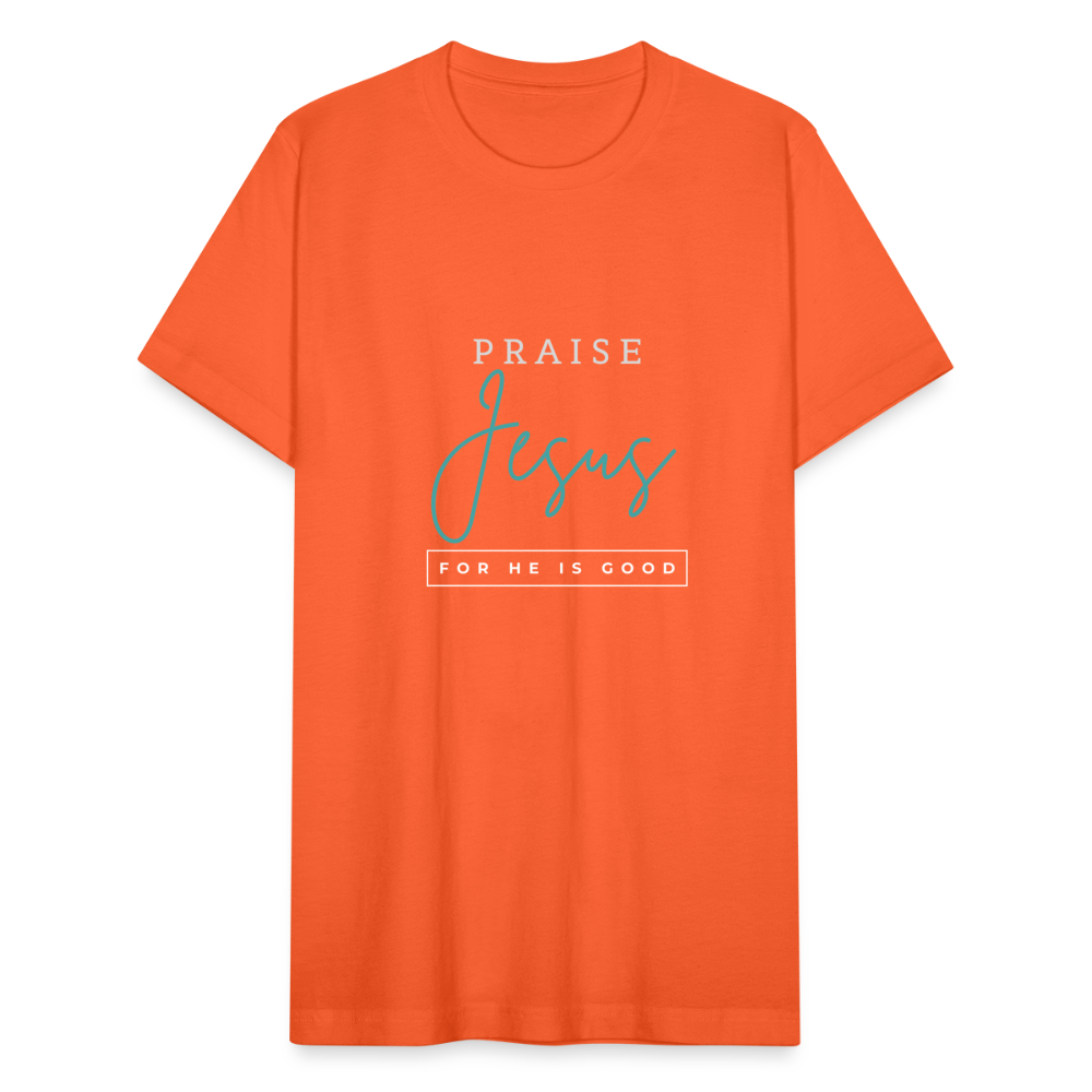 Praise Jesus (For He is Good) Unisex Jersey T-Shirt by Bella + Canvas - orange
