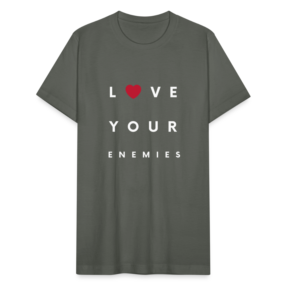 Love Your Enemies Unisex Jersey T-Shirt by Bella + Canvas - asphalt