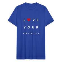 Load image into Gallery viewer, Love Your Enemies Unisex Jersey T-Shirt by Bella + Canvas - royal blue
