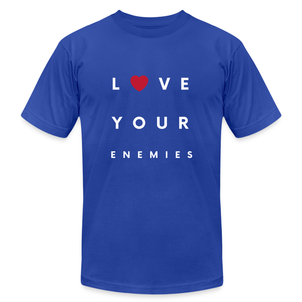 Love Your Enemies Unisex Jersey T-Shirt by Bella + Canvas - royal blue