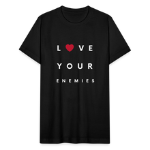 Load image into Gallery viewer, Love Your Enemies Unisex Jersey T-Shirt by Bella + Canvas - black
