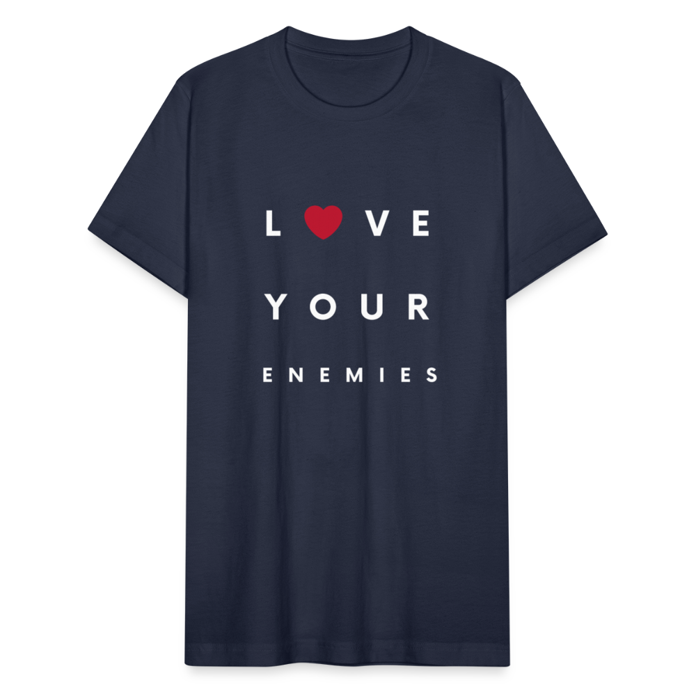 Love Your Enemies Unisex Jersey T-Shirt by Bella + Canvas - navy