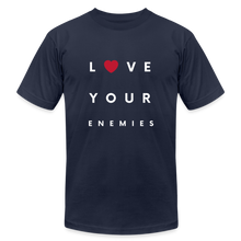 Load image into Gallery viewer, Love Your Enemies Unisex Jersey T-Shirt by Bella + Canvas - navy
