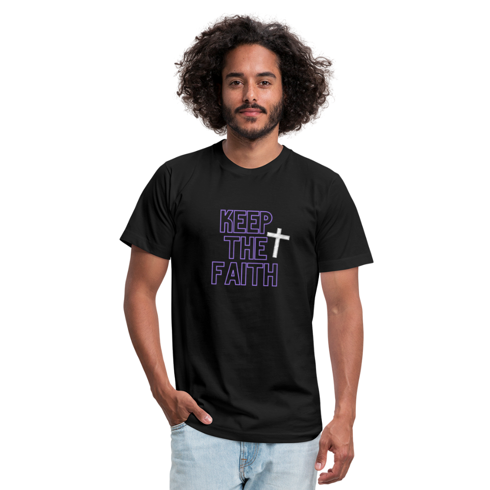 Keep The Faith Unisex Jersey T-Shirt by Bella + Canvas - black