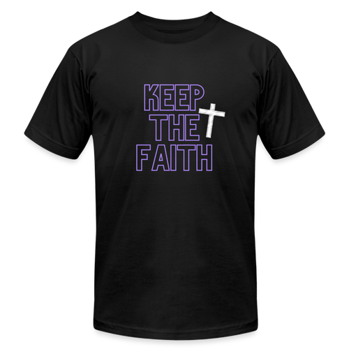 Keep The Faith Unisex Jersey T-Shirt by Bella + Canvas - black