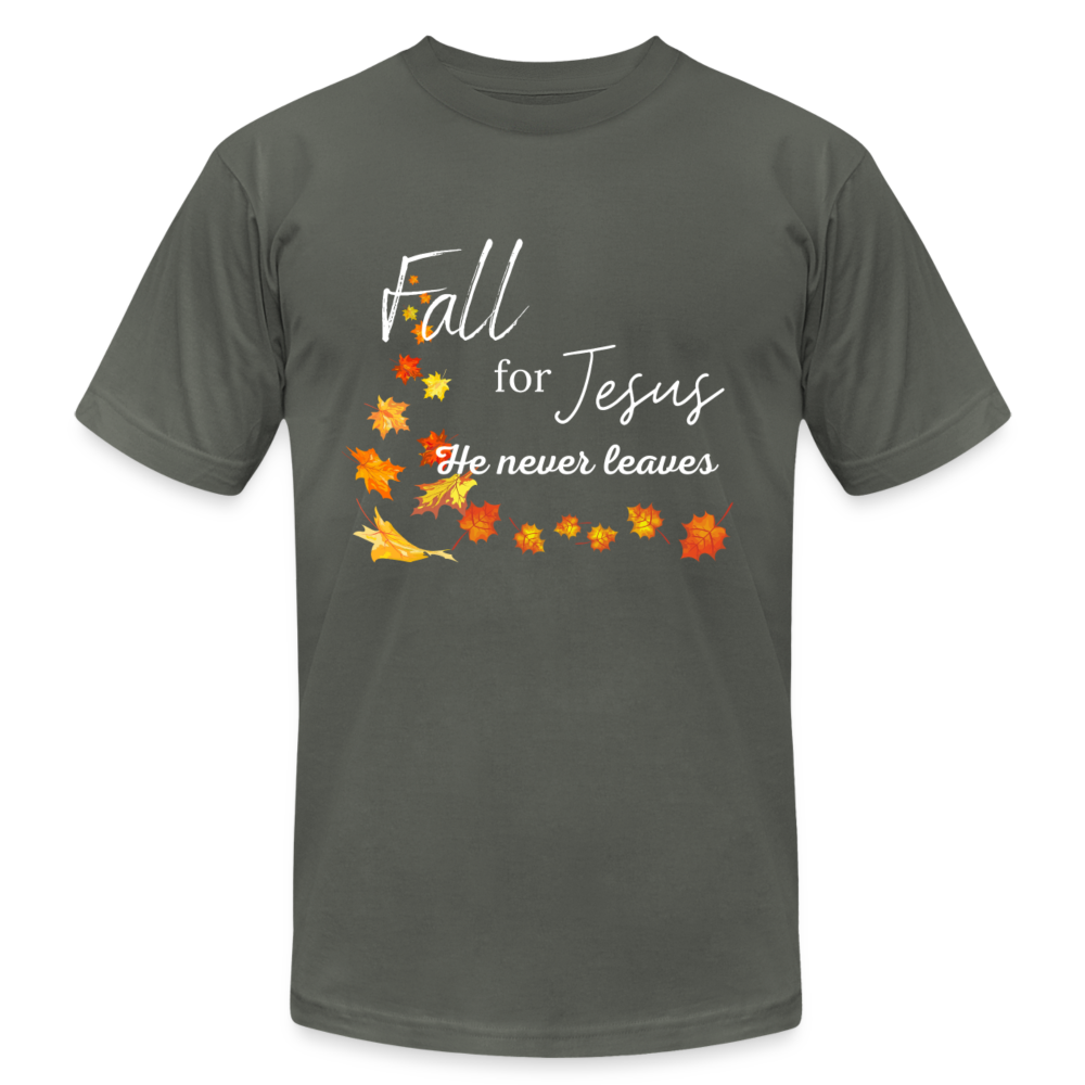 Fall For Jesus Unisex Jersey T-Shirt by Bella + Canvas - asphalt
