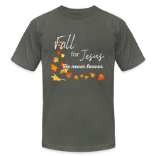 Load image into Gallery viewer, Fall For Jesus Unisex Jersey T-Shirt by Bella + Canvas - asphalt
