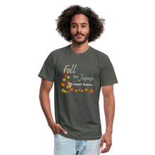 Load image into Gallery viewer, Fall For Jesus Unisex Jersey T-Shirt by Bella + Canvas - asphalt
