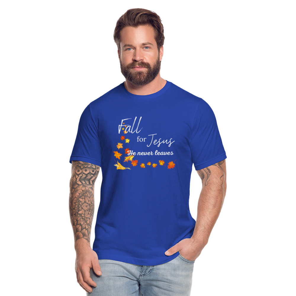 Fall For Jesus Unisex Jersey T-Shirt by Bella + Canvas - royal blue