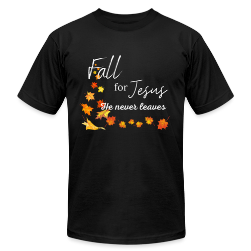 Fall For Jesus Unisex Jersey T-Shirt by Bella + Canvas - black