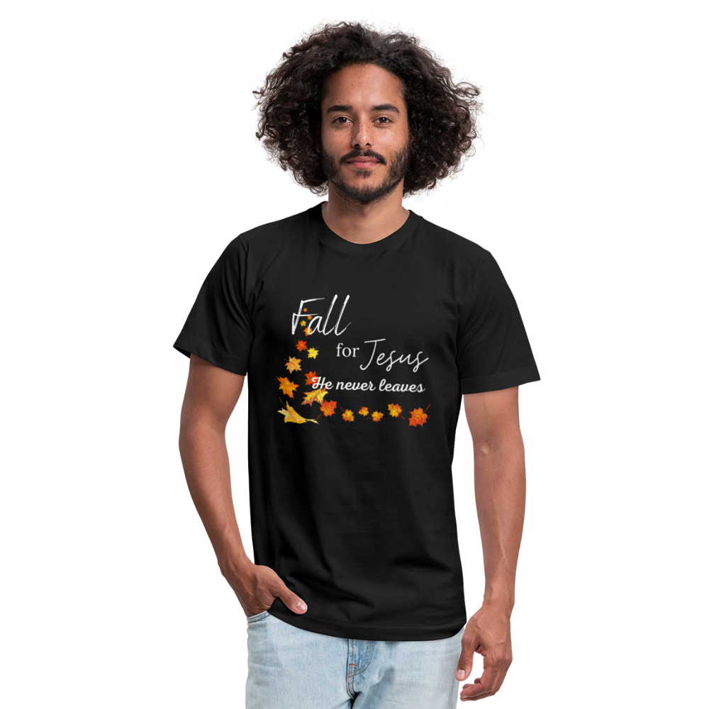 Fall For Jesus Unisex Jersey T-Shirt by Bella + Canvas - black