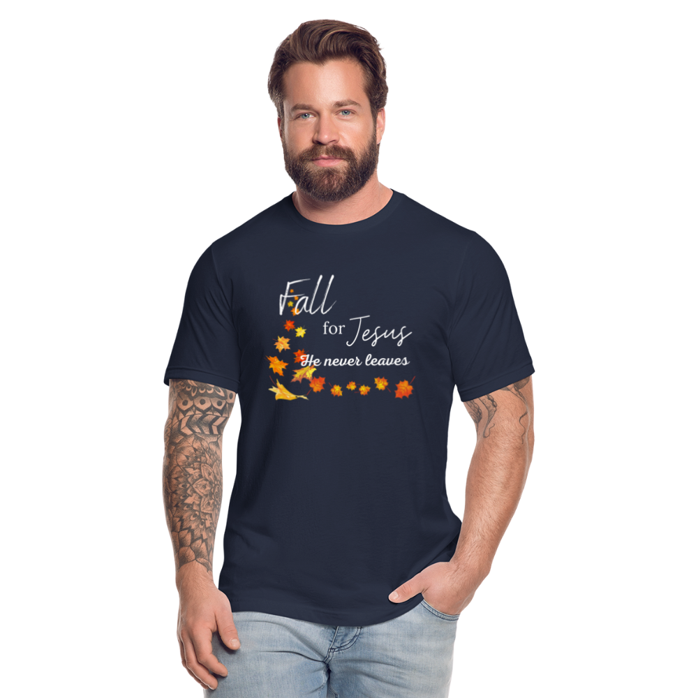 Fall For Jesus Unisex Jersey T-Shirt by Bella + Canvas - navy