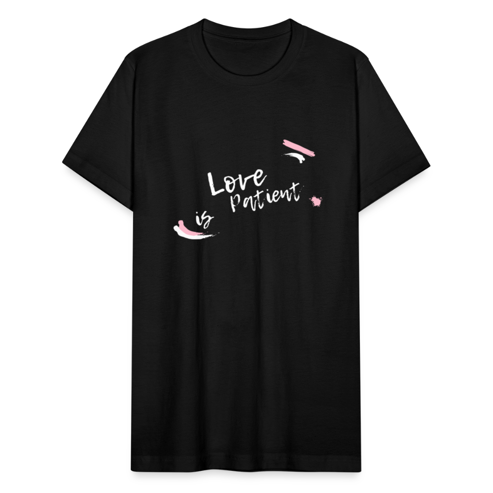 Love is Patient Unisex Jersey T-Shirt by Bella + Canvas - black