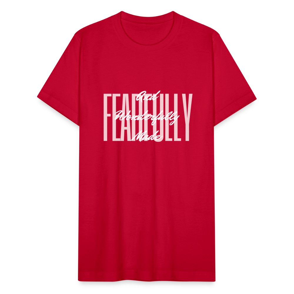 Wonderfully Made Unisex Jersey T-Shirt by Bella + Canvas - red