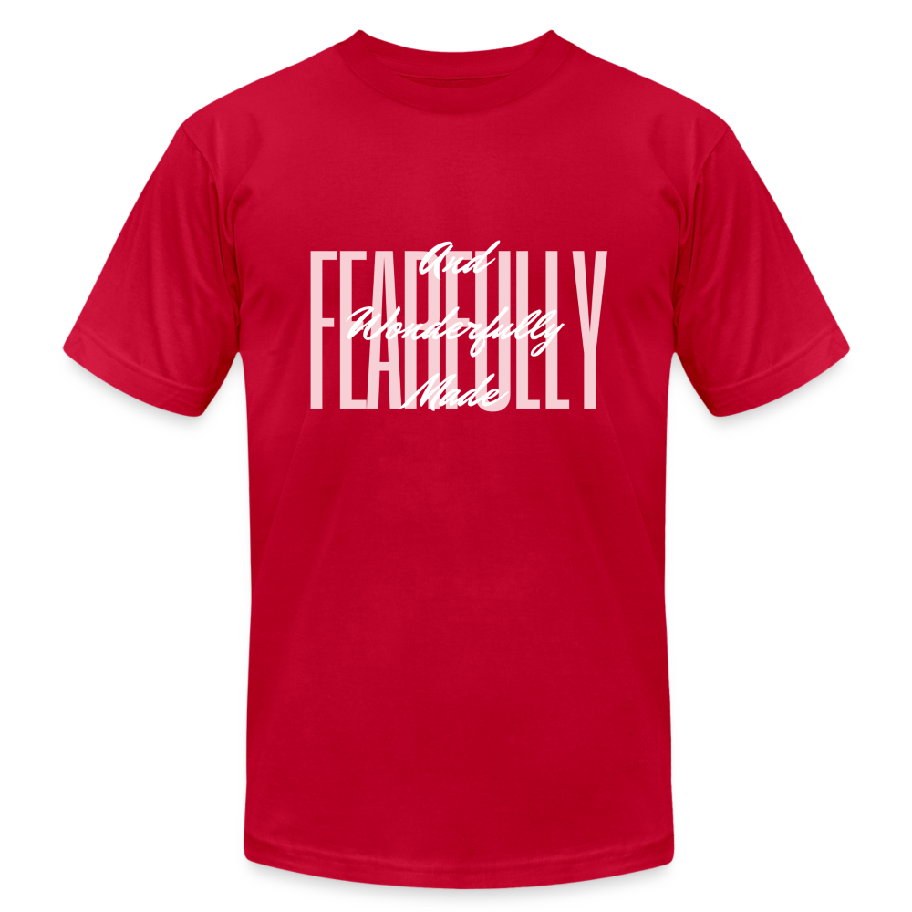 Wonderfully Made Unisex Jersey T-Shirt by Bella + Canvas - red