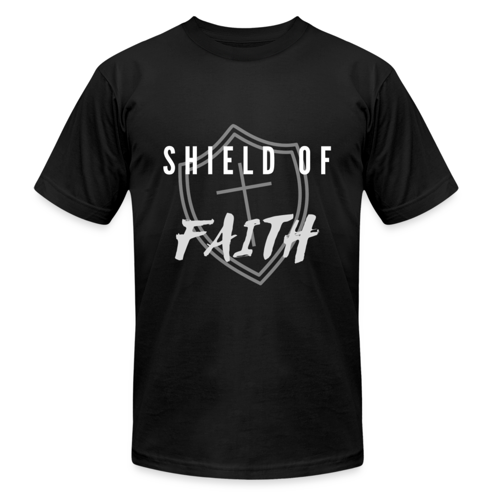 Shield of Faith Unisex Jersey T-Shirt by Bella + Canvas - black