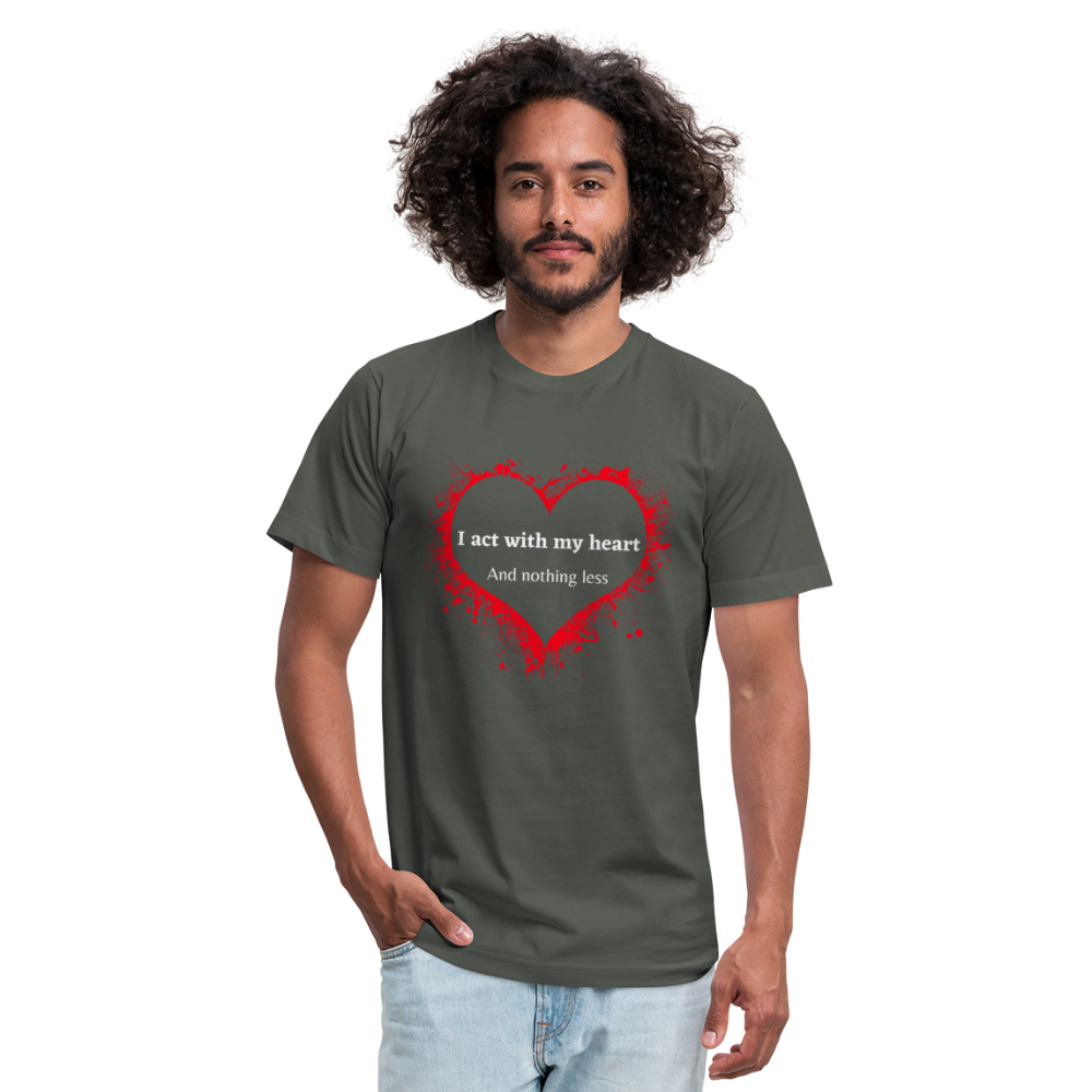 Act With Heart Unisex Jersey T-Shirt by Bella + Canvas - asphalt