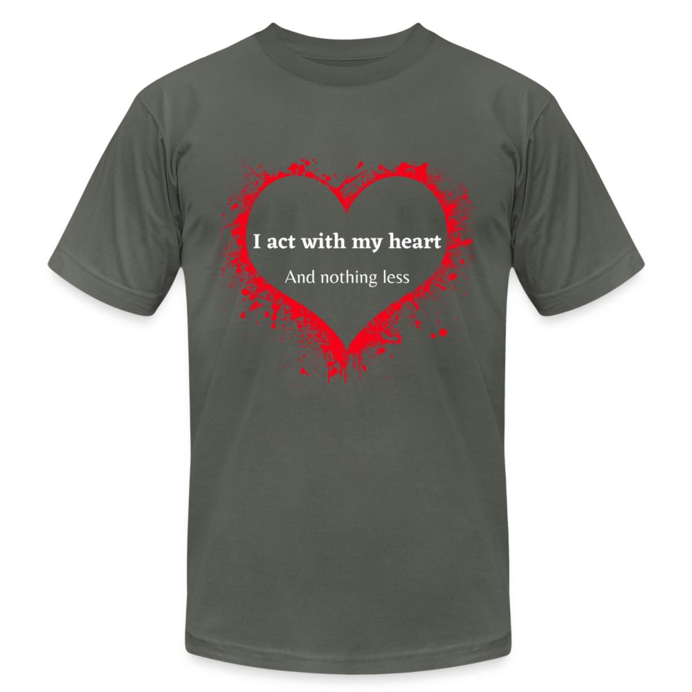 Act With Heart Unisex Jersey T-Shirt by Bella + Canvas - asphalt
