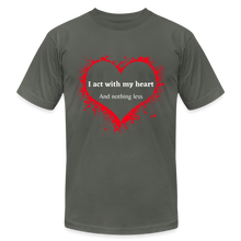 Load image into Gallery viewer, Act With Heart Unisex Jersey T-Shirt by Bella + Canvas - asphalt
