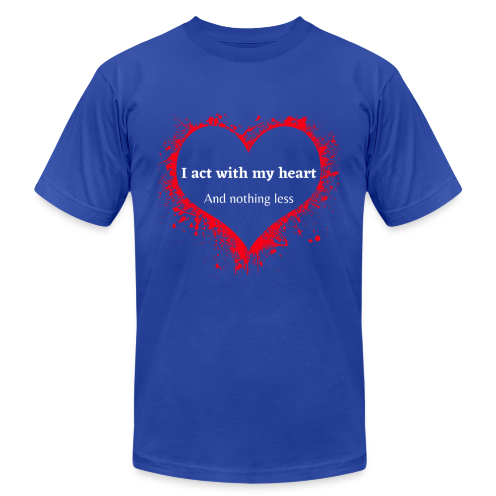 Act With Heart Unisex Jersey T-Shirt by Bella + Canvas - royal blue