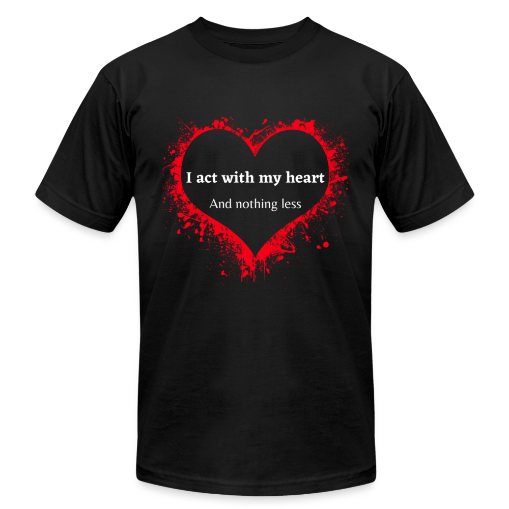 Act With Heart Unisex Jersey T-Shirt by Bella + Canvas - black
