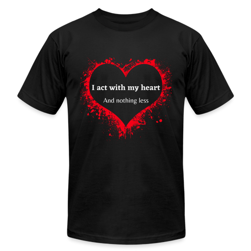 Act With Heart Unisex Jersey T-Shirt by Bella + Canvas - black