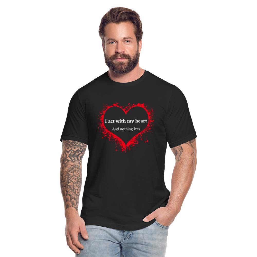 Act With Heart Unisex Jersey T-Shirt by Bella + Canvas - black