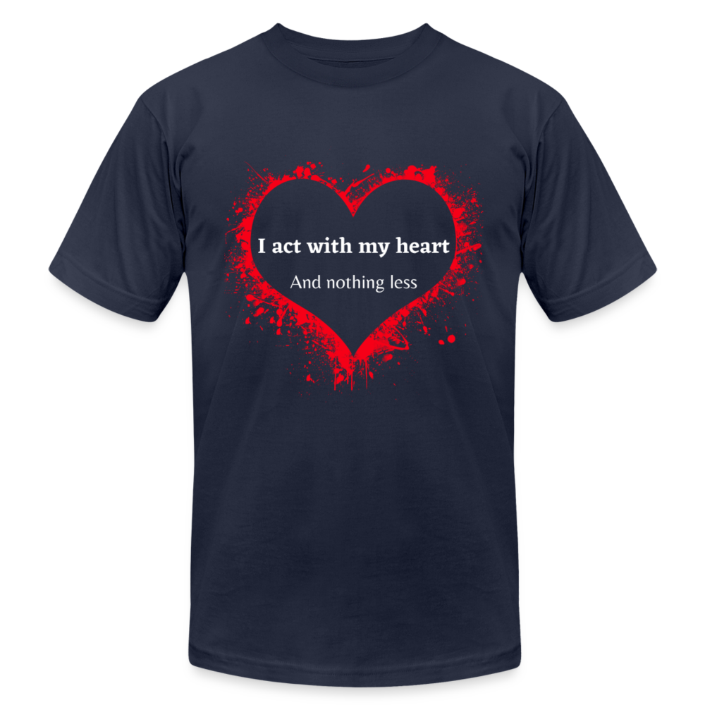 Act With Heart Unisex Jersey T-Shirt by Bella + Canvas - navy
