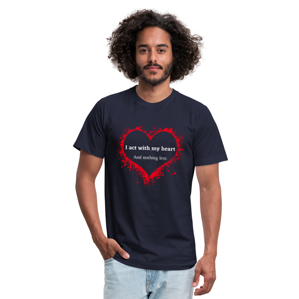 Act With Heart Unisex Jersey T-Shirt by Bella + Canvas - navy