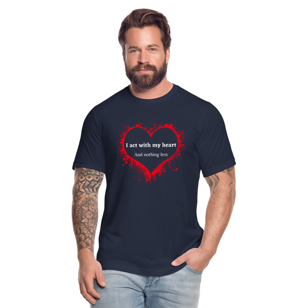 Act With Heart Unisex Jersey T-Shirt by Bella + Canvas - navy