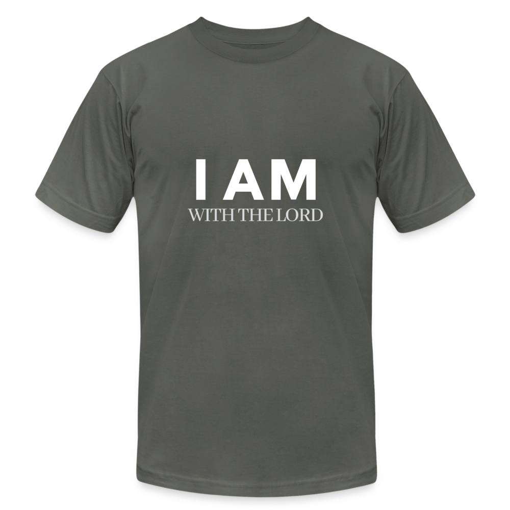 I Am With The Lord Unisex Jersey T-Shirt by Bella + Canvas - asphalt