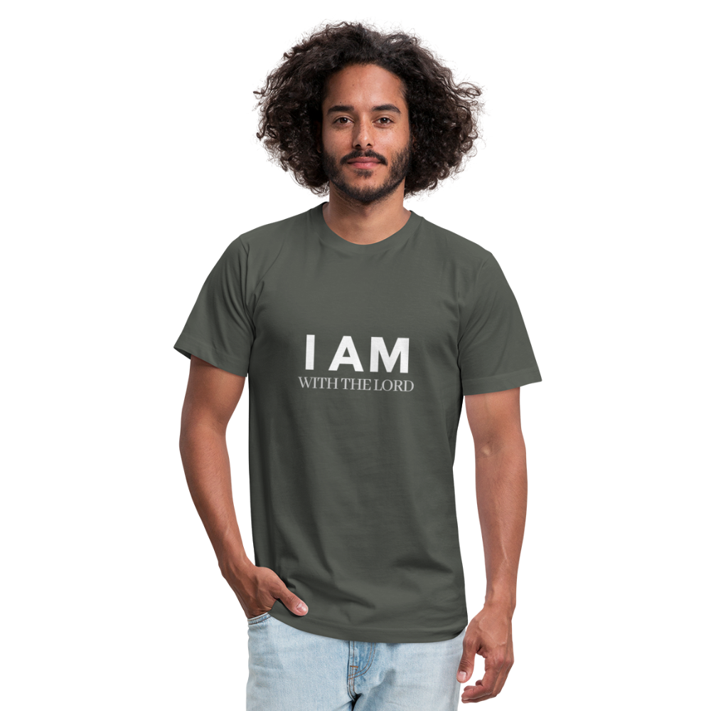 I Am With The Lord Unisex Jersey T-Shirt by Bella + Canvas - asphalt