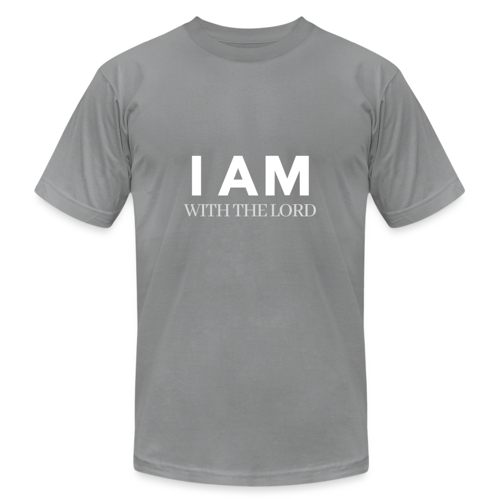 I Am With The Lord Unisex Jersey T-Shirt by Bella + Canvas - slate