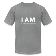 Load image into Gallery viewer, I Am With The Lord Unisex Jersey T-Shirt by Bella + Canvas - slate
