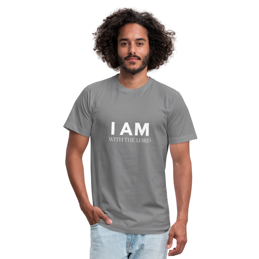 I Am With The Lord Unisex Jersey T-Shirt by Bella + Canvas - slate