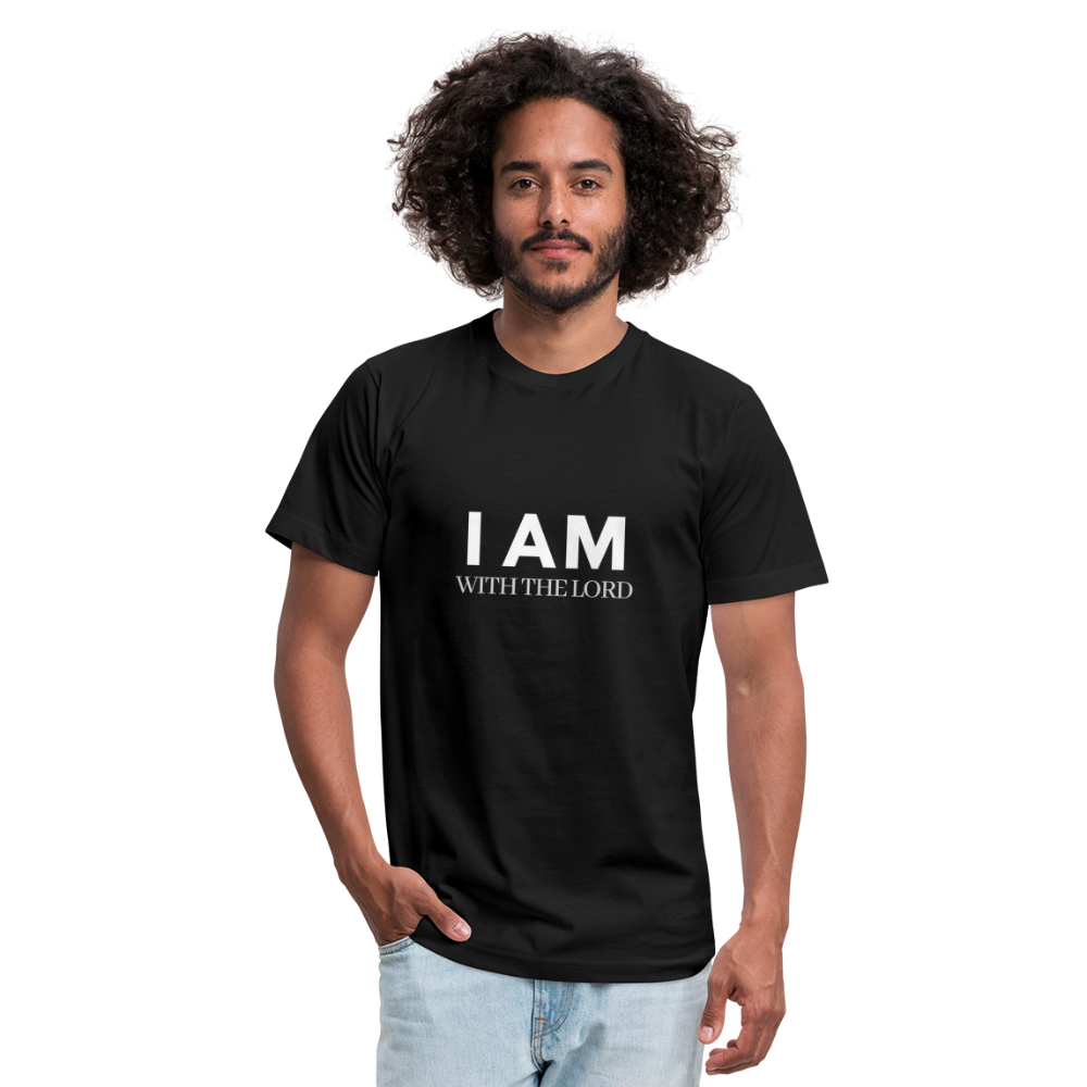 I Am With The Lord Unisex Jersey T-Shirt by Bella + Canvas - black
