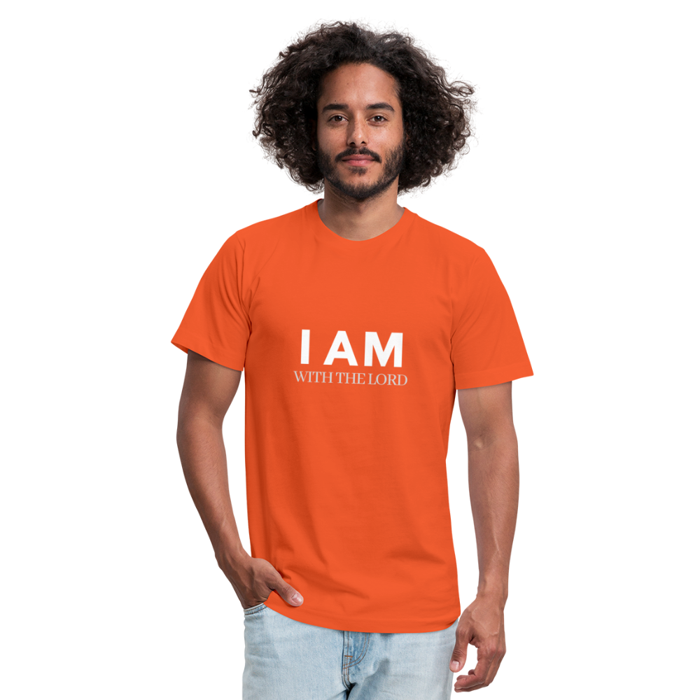 I Am With The Lord Unisex Jersey T-Shirt by Bella + Canvas - orange