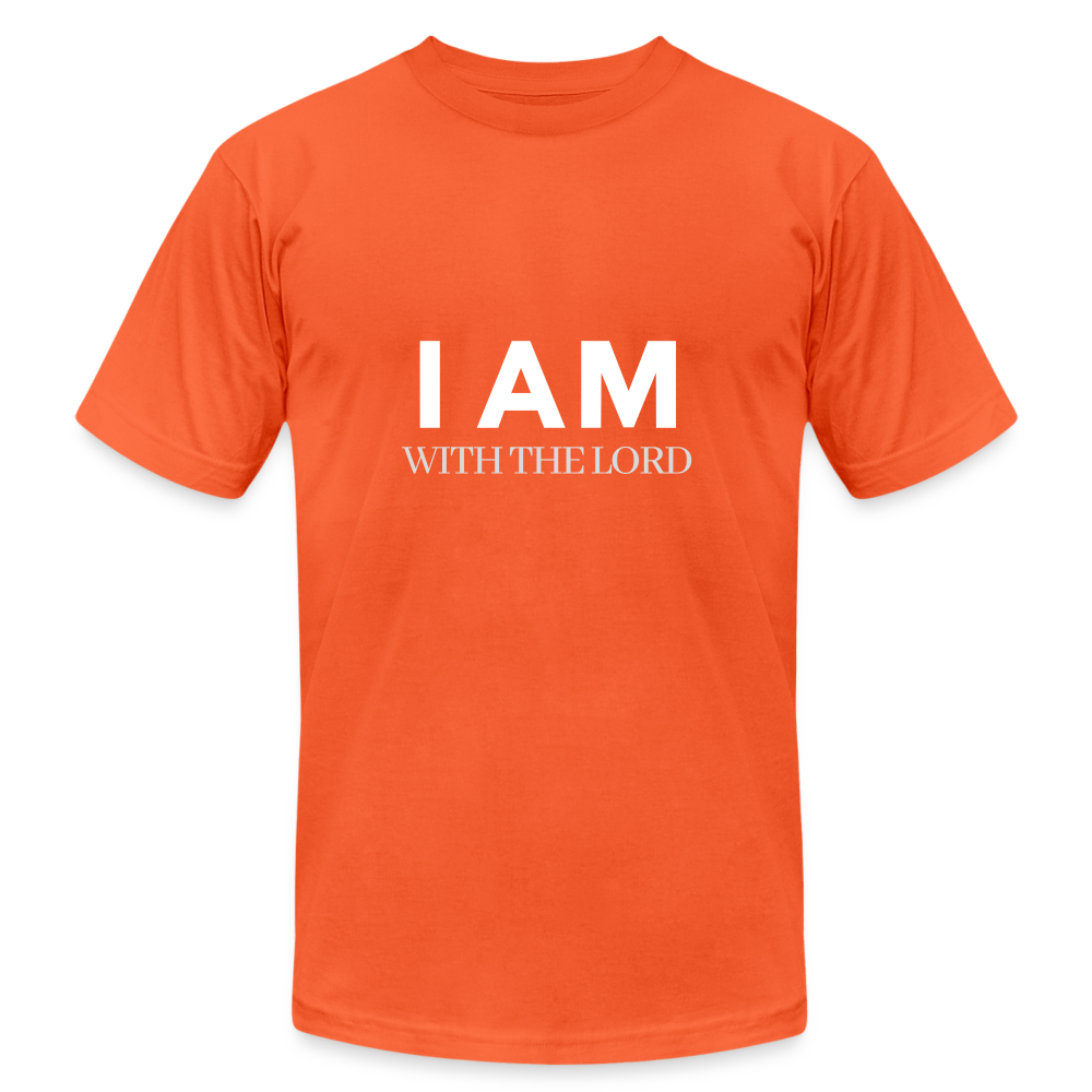 I Am With The Lord Unisex Jersey T-Shirt by Bella + Canvas - orange