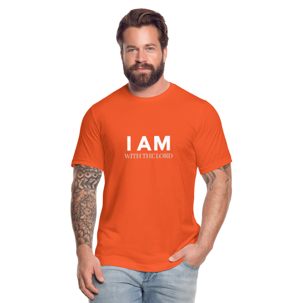 I Am With The Lord Unisex Jersey T-Shirt by Bella + Canvas - orange