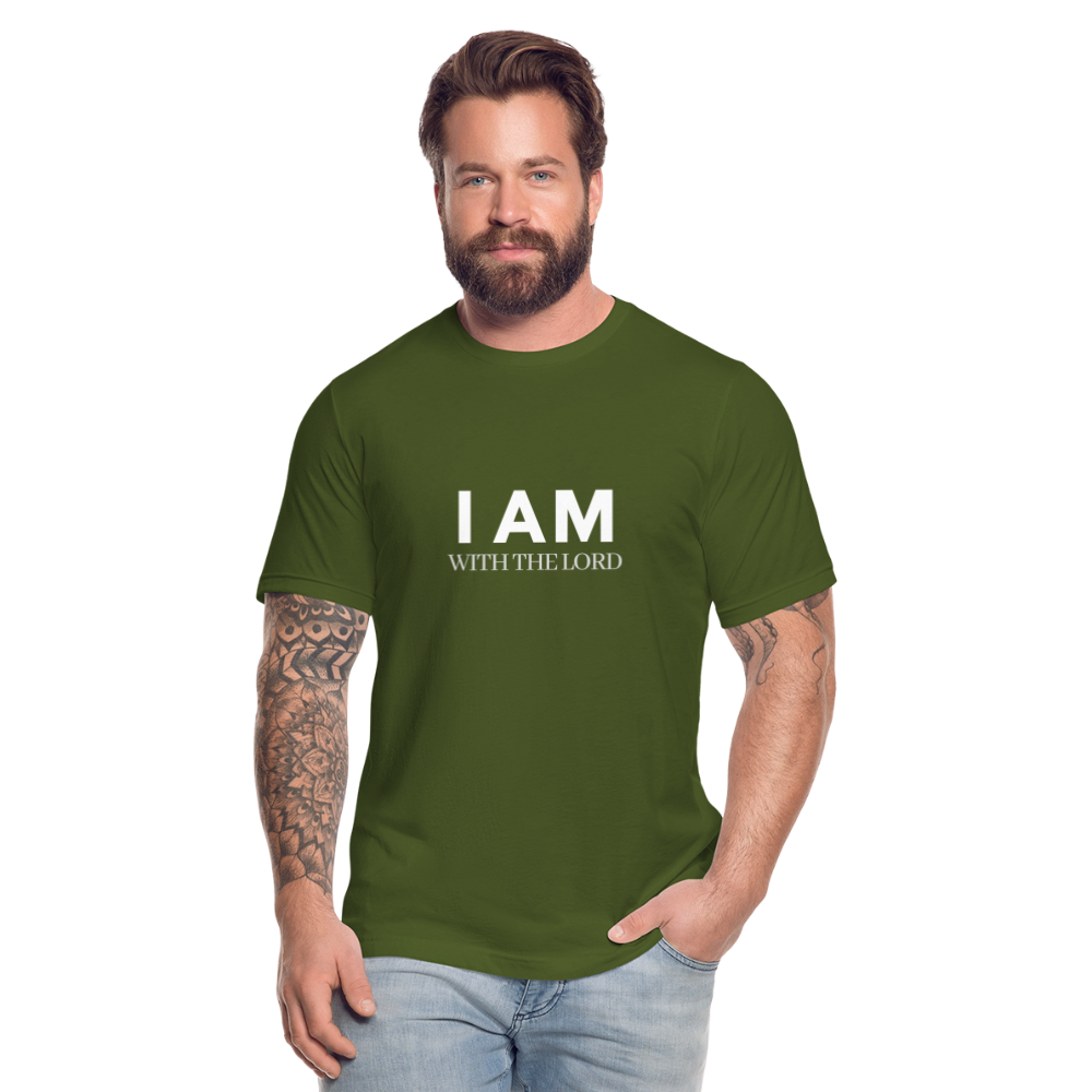 I Am With The Lord Unisex Jersey T-Shirt by Bella + Canvas - olive