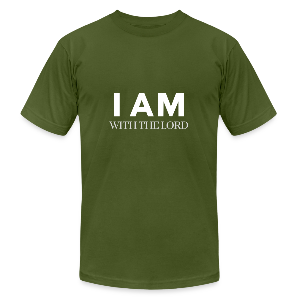 I Am With The Lord Unisex Jersey T-Shirt by Bella + Canvas - olive