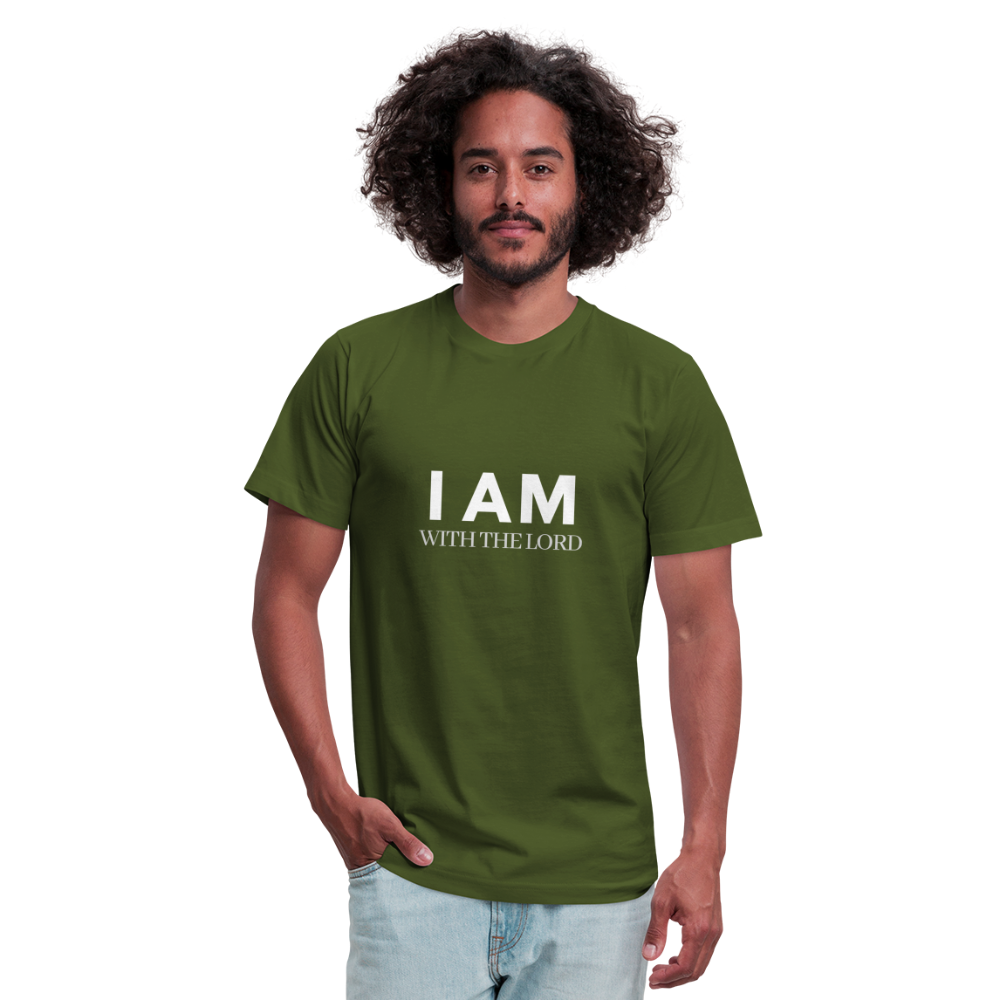 I Am With The Lord Unisex Jersey T-Shirt by Bella + Canvas - olive